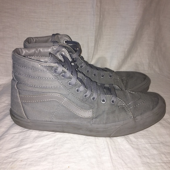 Vans Other - VANS SK8HI Grey Canvas Hi Top Sneaker-Men’s 10.5